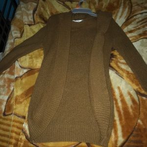 Brown cardigan with hood